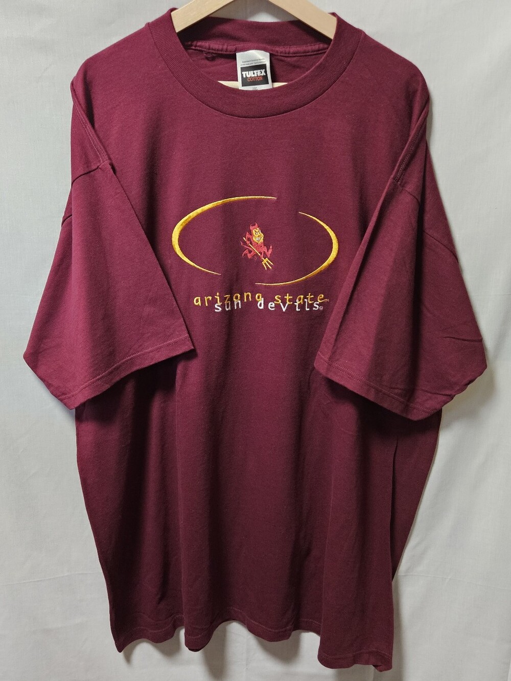 Vintage Tultex Maroon Arizona State Sun Devils Graphic Tee Stitched Sz 2XL
